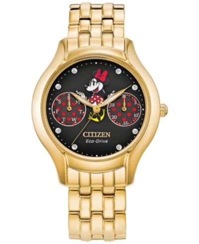 Shop Citizen Disney By  Minnie Mouse Gold-tone Stainless Steel Bracelet Watch 30mm