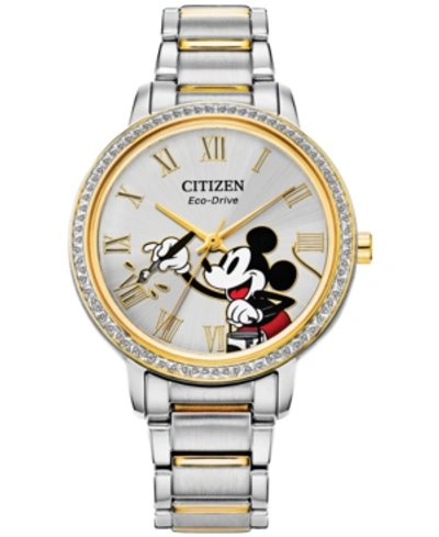 Shop Citizen Disney By  Mickey Mouse Two-tone Stainless Steel Bracelet Watch 33mm