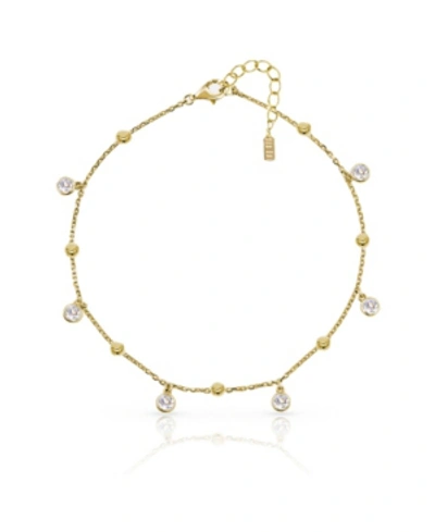 Shop Ben Oni 18k Gold Vermeil Cubic Zirconia Or Turquoise Bezel Charm Bracelet