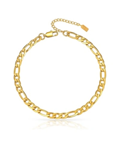 Shop Ben Oni Classic Anti-tarnish Figaro Chain Anklet In Gold