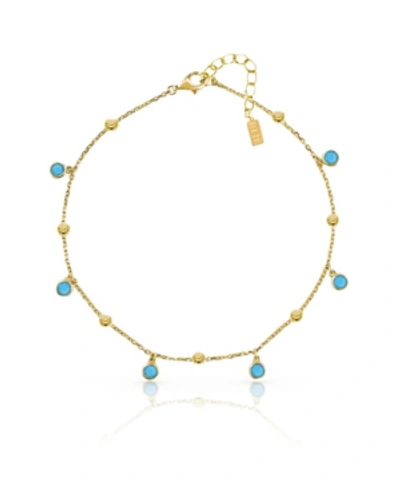 Shop Ben Oni 18k Gold Vermeil Cubic Zirconia Or Turquoise Bezel Charm Bracelet