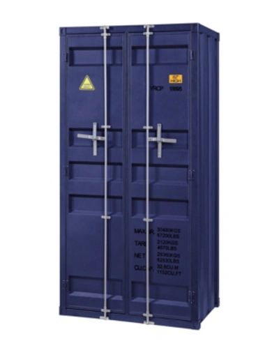 Shop Acme Furniture Cargo Double Door Wardrobe In Blue