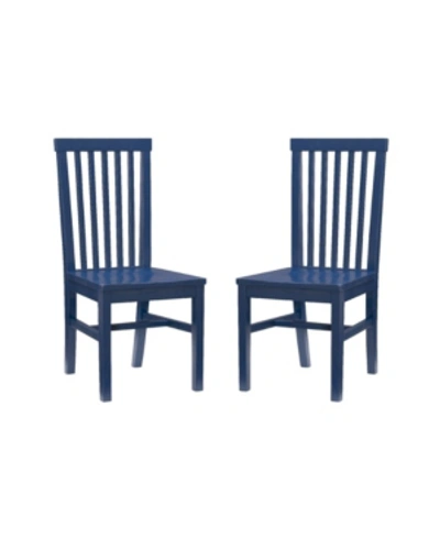 Shop Linon Home Decor Patton Side Chair, Set Of 2 In Navy