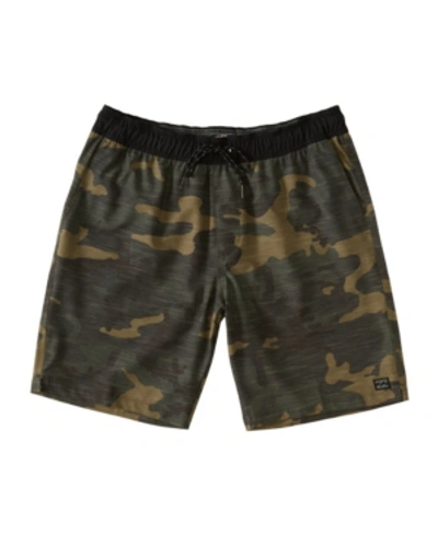 Shop Billabong Men's Crossfire Elastic Shorts In Military Camo