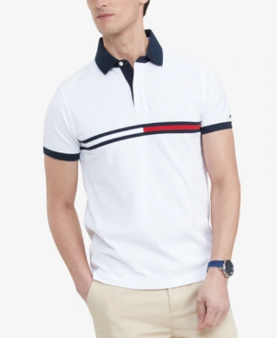 Shop Tommy Hilfiger Men's Big & Tall Classic-fit Tanner Logo Polo In Bright White