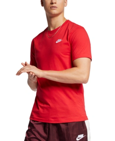 Shop Nike Men's Sportswear Club T-shirt In U Red