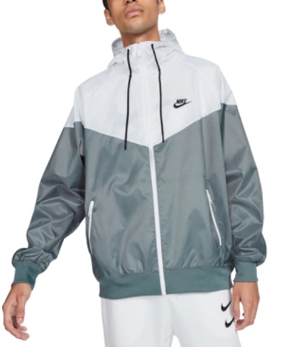 Shop Nike Men's Sportswear Windrunner Jacket In Smoke Grey/white
