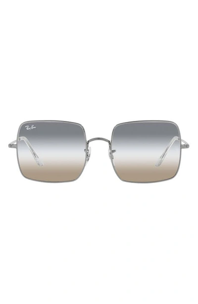 Shop Ray Ban 54mm Square Sunglasses In Gunmetal / Clear Gradient Grey
