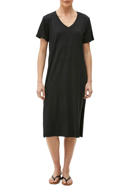 Shop Michael Stars Sandra V-neck T-shirt Dress In Black