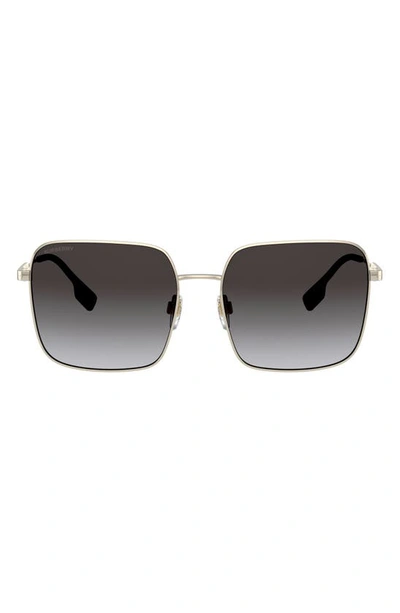Shop Burberry 58mm Square Sunglasses In Gold Grey