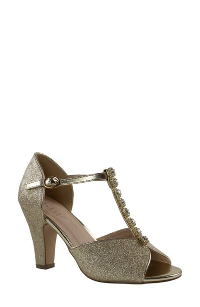 Shop Paradox London Pink Rosie T-strap Sandal In Champagne