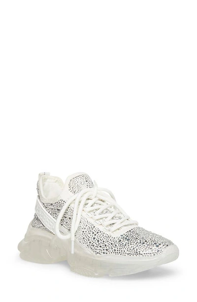steve madden maxima r rhinestone chunky trainers in black