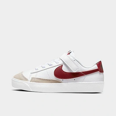Shop Nike Little Kids' Blazer Low '77 Casual Shoes In White/team Red-white-black