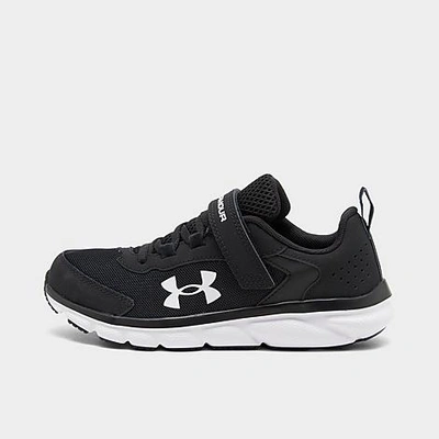 Shop Under Armour Boys' Little Kids' Assert 9 Running Shoes (wide Width) In Black/white