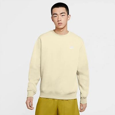 Shop Nike Sportswear Club Fleece Crewneck Sweatshirt In Coconut Milk/white