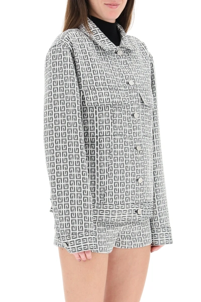 Givenchy 4g Jacquard Denim Effect Jacket In Gray