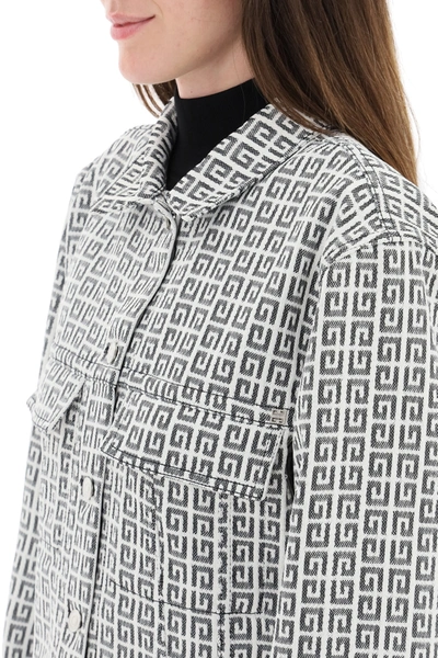 Givenchy 4g Jacquard Denim Effect Jacket In Gray