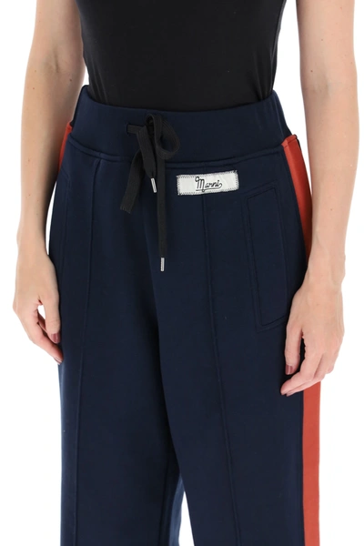 Shop Marni Two-tone Jogging Trousers In Blue,red