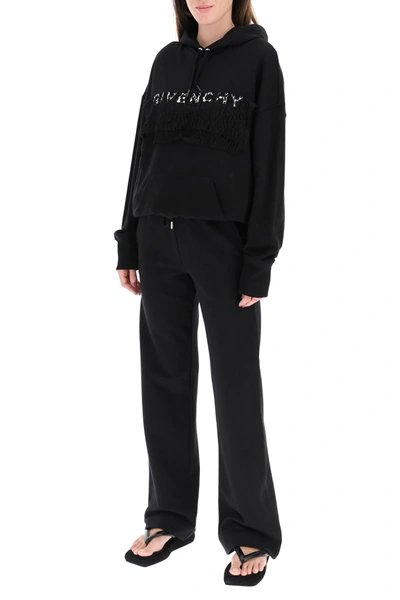 Shop Givenchy Hoodie With 4g Logo And Lace In Black,white