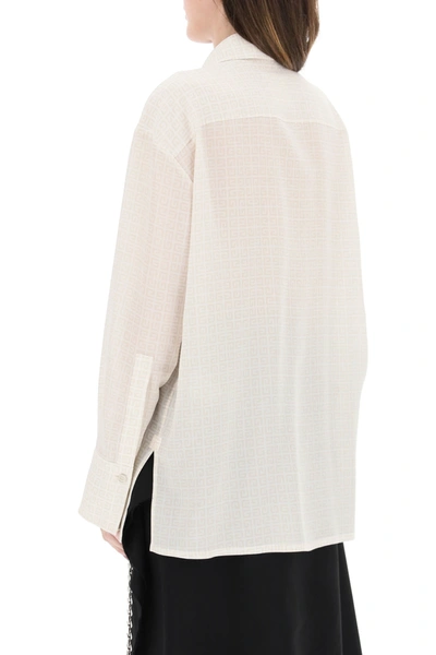 Shop Givenchy 4g Jacquard Silk Shirt In Beige,white