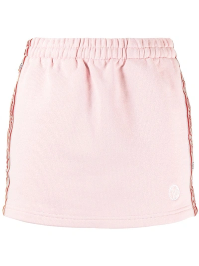 Shop Vetements Elasticated Logo-tape Skirt In Rosa