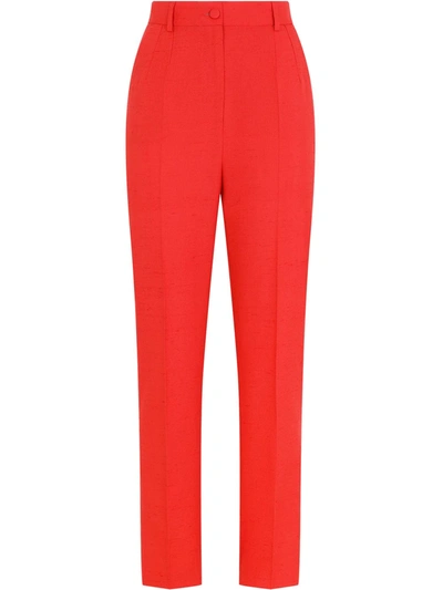 Dolce & Gabbana High-waist Tailored Suit Trousers In Rot
