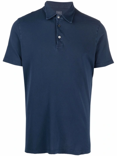 Shop Fedeli Jersey Polo Shirt In Blau