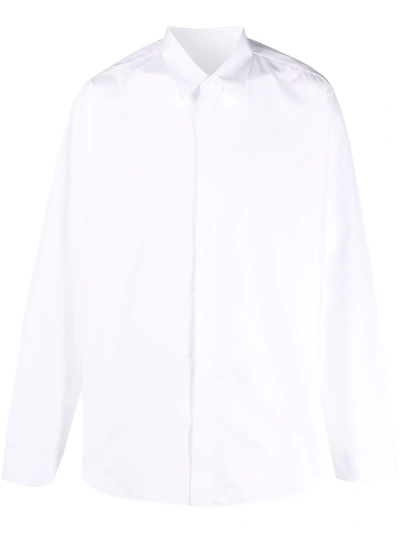 Shop Jil Sander Long-sleeved Cotton Shirt In Weiss