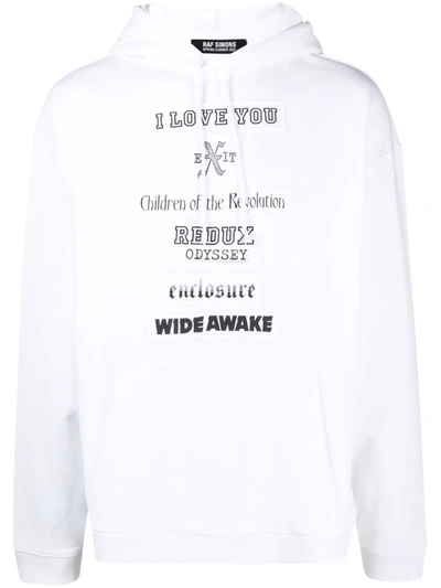 Shop Raf Simons Patchwork Photo-print Hoodie In Weiss