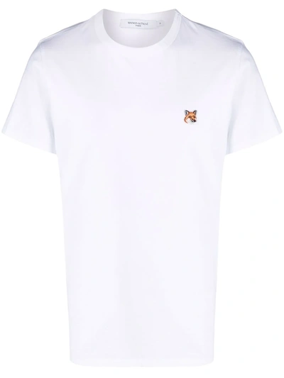 Shop Maison Kitsuné Fox-motif T-shirt In Weiss