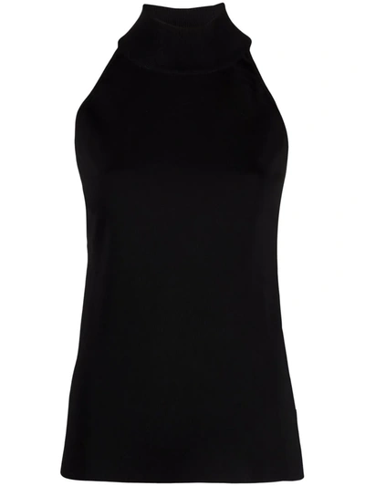 Givenchy Mock-neck Knit Halter Top In Schwarz