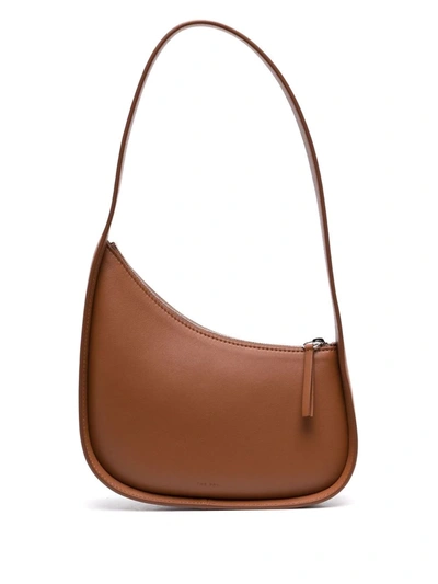 Shop The Row Half Moon Leather Shoulder Bag In Braun