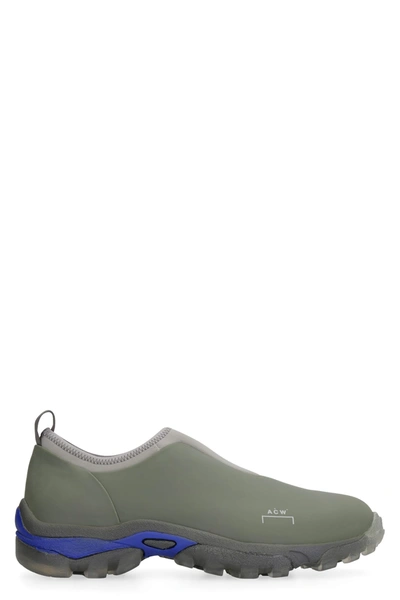 Shop A-cold-wall* Techno-fabric And Leather Slip On In Green