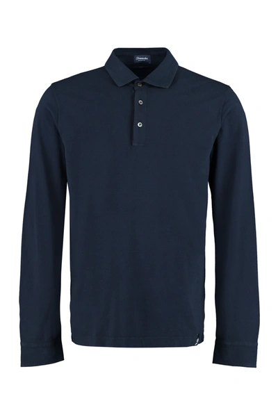 Shop Drumohr Cotton Jersey Polo Shirt In Blue