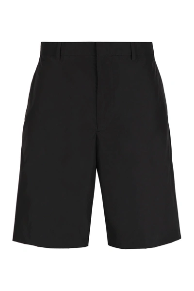 Shop Prada Techno Fabric Shorts In Black