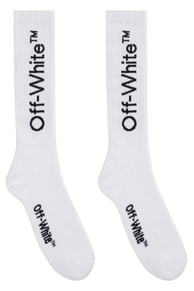 Shop Off-white Cotton Sport Socks In White