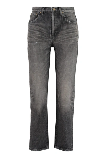 Shop Saint Laurent 5-pocket Slim Fit Jeans In Black