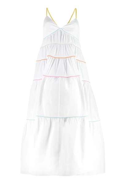 Shop Staud Cleo Cotton Long Dress In White