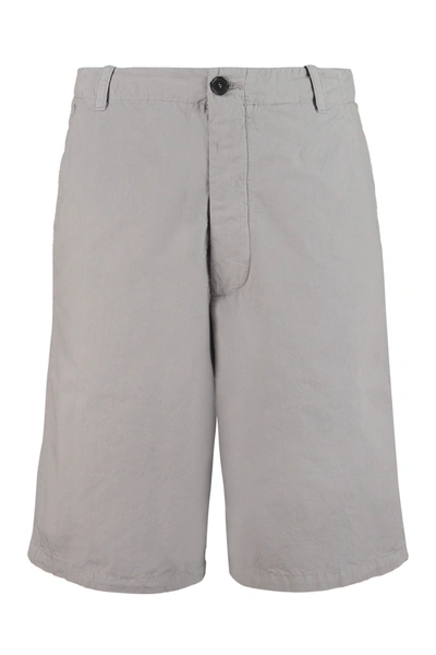 Shop Kenzo Cotton Bermuda Shorts In Grey
