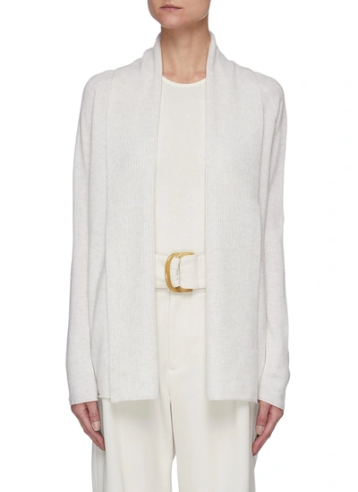 Shop Vince Wool Cashmere Blend Open Cardigan In White
