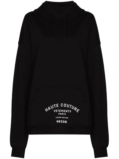 Shop Vetements Haute Couture Print Hoodie In 黑色