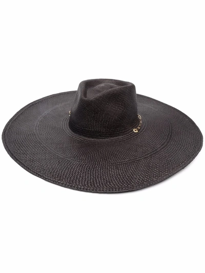 Shop Van Palma Livy Straw Hat In 黑色