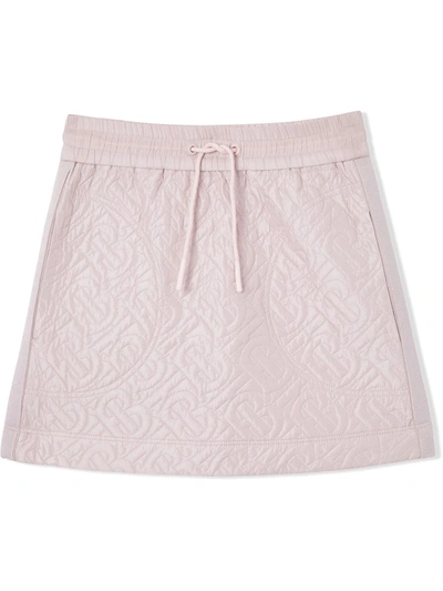 Shop Burberry Monogram-quilted Skirt In Pink