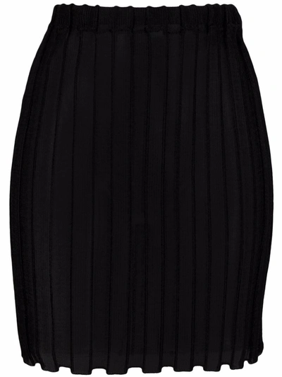Shop A. Roege Hove Ribbed-knit Mini Skirt In Black