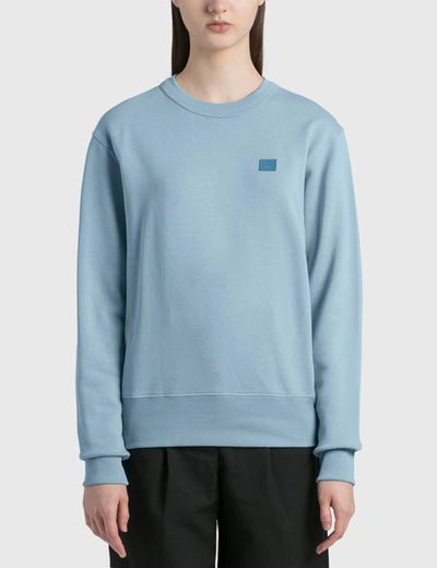 Shop Acne Studios Fairah Face Sweatshirt In Blue