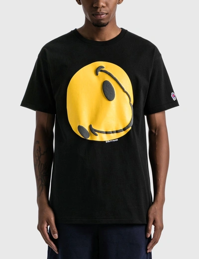Shop Readymade Collapsed Face T-shirt In Black