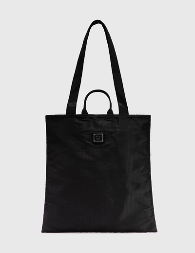 Shop Acne Studios Awen Plaque Tote Bag In Black