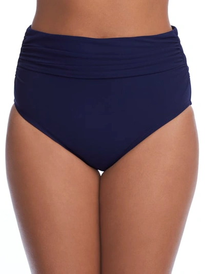 Shop Profile By Gottex Tutti Frutti High-waist Bikini Bottom In Navy