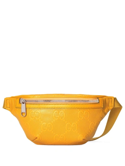 Shop Gucci Gg Embossed Belt Bag In Yellow