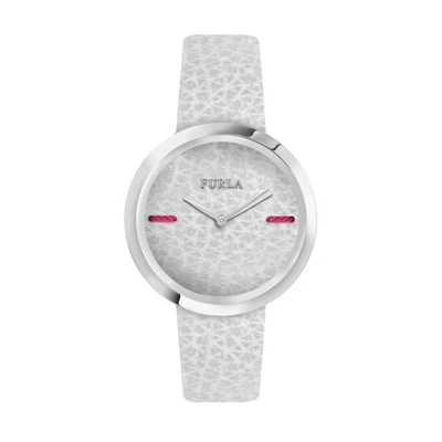 Shop Furla My Piper White Dial White Leather Ladies Watch R4251110509 In Pink / White
